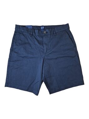 Gap Men's Essential Flat Front Chino Shorts Dark Blue - Size 32 - NWT